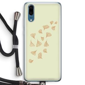 CaseCompany Falling Leaves: Huawei P20 Transparant Hoesje met koord