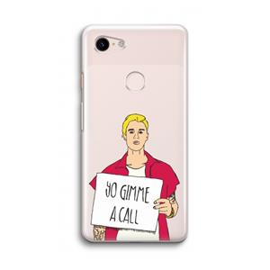 CaseCompany Gimme a call: Google Pixel 3 Transparant Hoesje