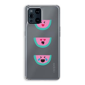 CaseCompany Smiley watermeloen: Oppo Find X3 Transparant Hoesje
