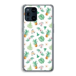 CaseCompany Ananas bladeren: Oppo Find X3 Transparant Hoesje