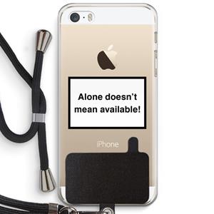 CaseCompany Alone: iPhone 5 / 5S / SE Transparant Hoesje met koord