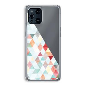 CaseCompany Gekleurde driehoekjes pastel: Oppo Find X3 Transparant Hoesje