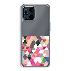 CaseCompany Gekleurde driehoekjes: Oppo Find X3 Transparant Hoesje