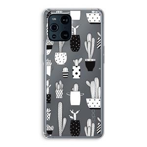 CaseCompany Cactusmotief: Oppo Find X3 Transparant Hoesje