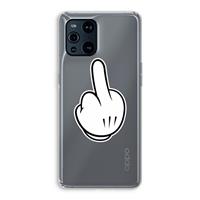 CaseCompany Middle finger white: Oppo Find X3 Pro Transparant Hoesje