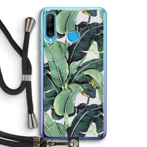 CaseCompany Bananenbladeren: Huawei P30 Lite Transparant Hoesje met koord