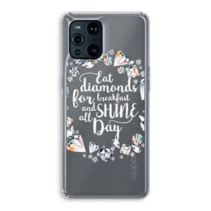 CaseCompany Diamonds: Oppo Find X3 Transparant Hoesje
