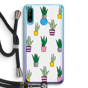 CaseCompany Sanseveria: Huawei P30 Lite Transparant Hoesje met koord
