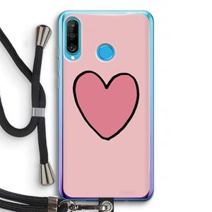 CaseCompany Hartje: Huawei P30 Lite Transparant Hoesje met koord