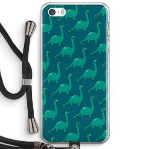 CaseCompany Diplodocus: iPhone 5 / 5S / SE Transparant Hoesje met koord