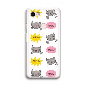 CaseCompany Meow: Google Pixel 3 Transparant Hoesje