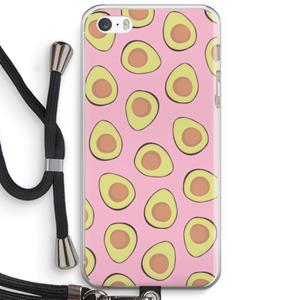 CaseCompany Dancing avocados: iPhone 5 / 5S / SE Transparant Hoesje met koord