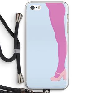 CaseCompany Pink panty: iPhone 5 / 5S / SE Transparant Hoesje met koord