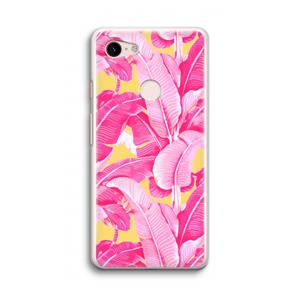CaseCompany Pink Banana: Google Pixel 3 Transparant Hoesje