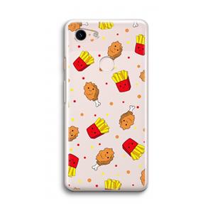 CaseCompany Chicken 'n Fries: Google Pixel 3 Transparant Hoesje