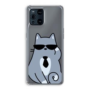 CaseCompany Cool cat: Oppo Find X3 Pro Transparant Hoesje