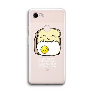 CaseCompany Sleep All Day: Google Pixel 3 Transparant Hoesje