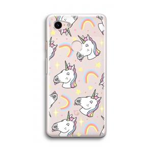 CaseCompany Rainbow Unicorn: Google Pixel 3 Transparant Hoesje