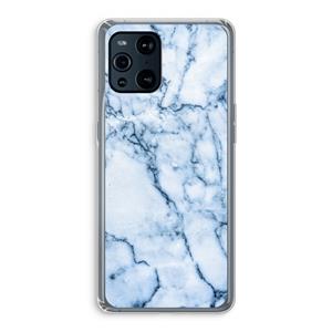 CaseCompany Blauw marmer: Oppo Find X3 Pro Transparant Hoesje