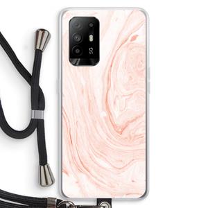 CaseCompany Peach bath: Oppo A95 5G Transparant Hoesje met koord