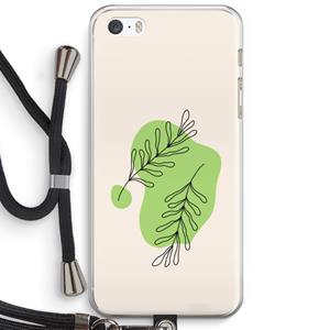 CaseCompany Beleaf in you: iPhone 5 / 5S / SE Transparant Hoesje met koord