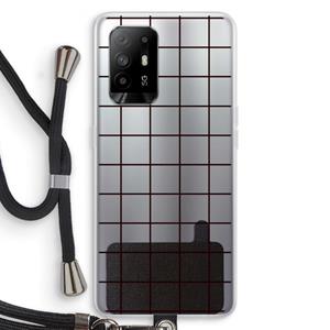 CaseCompany Rooster: Oppo A95 5G Transparant Hoesje met koord