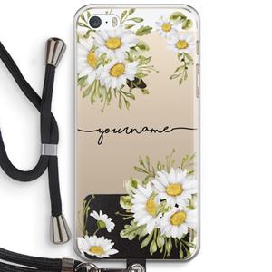 CaseCompany Daisies: iPhone 5 / 5S / SE Transparant Hoesje met koord