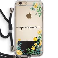 CaseCompany Gele bloemen: iPhone 6 PLUS / 6S PLUS Transparant Hoesje met koord