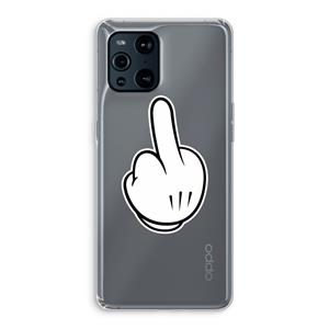 CaseCompany Middle finger black: Oppo Find X3 Transparant Hoesje