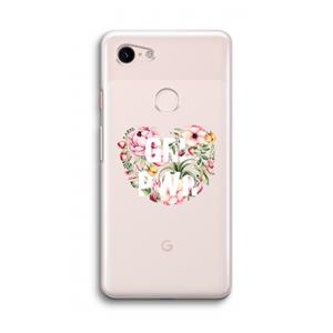 CaseCompany GRL PWR Flower: Google Pixel 3 Transparant Hoesje