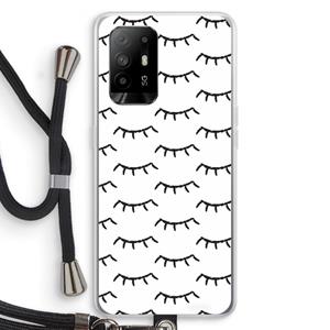 CaseCompany Wimpers: Oppo A95 5G Transparant Hoesje met koord