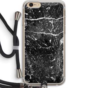 CaseCompany Zwart marmer: iPhone 6 PLUS / 6S PLUS Transparant Hoesje met koord