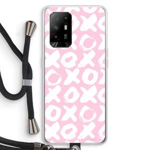 CaseCompany XOXO: Oppo A95 5G Transparant Hoesje met koord