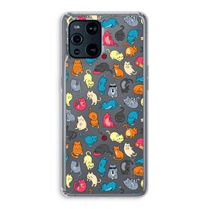 CaseCompany Kleurrijke katten: Oppo Find X3 Transparant Hoesje