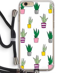 CaseCompany Sanseveria: iPhone 6 PLUS / 6S PLUS Transparant Hoesje met koord