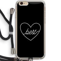 CaseCompany Best heart black: iPhone 6 PLUS / 6S PLUS Transparant Hoesje met koord