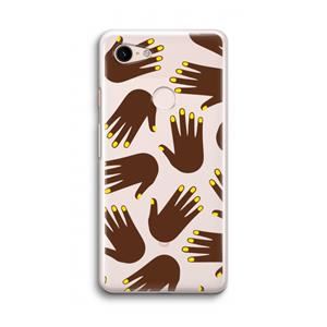 CaseCompany Hands dark: Google Pixel 3 Transparant Hoesje