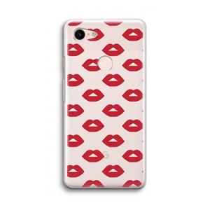 CaseCompany Lips: Google Pixel 3 Transparant Hoesje