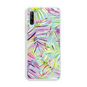 CaseCompany Tropical Palms Blue: Huawei P Smart Pro Transparant Hoesje