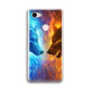 CaseCompany Fire & Ice: Google Pixel 3 Transparant Hoesje