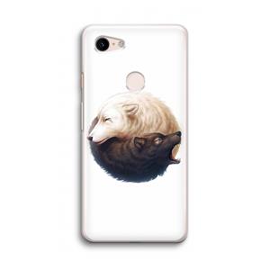 CaseCompany Yin Yang Wolves: Google Pixel 3 Transparant Hoesje