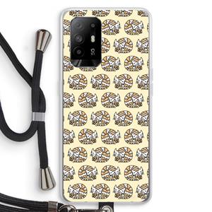 CaseCompany Slapende poes: Oppo A95 5G Transparant Hoesje met koord