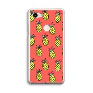 CaseCompany Ananas: Google Pixel 3 Transparant Hoesje