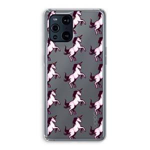 CaseCompany Musketon Unicorn: Oppo Find X3 Transparant Hoesje
