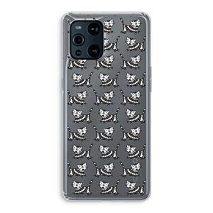 CaseCompany Zwarte poes: Oppo Find X3 Transparant Hoesje