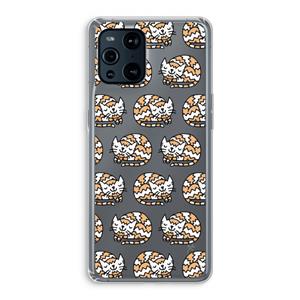 CaseCompany Slapende poes: Oppo Find X3 Transparant Hoesje