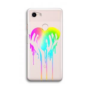 CaseCompany Hold My Heart: Google Pixel 3 Transparant Hoesje