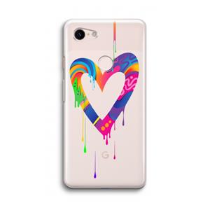 CaseCompany Melts My Heart: Google Pixel 3 Transparant Hoesje