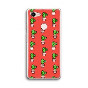 CaseCompany Mini cactus: Google Pixel 3 Transparant Hoesje