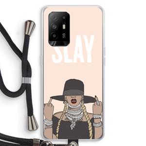 CaseCompany Slay All Day: Oppo A95 5G Transparant Hoesje met koord